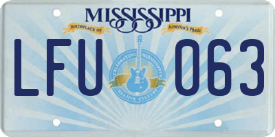 MS license plate LFU063