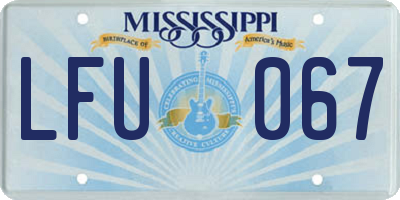 MS license plate LFU067