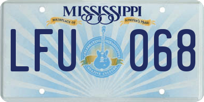 MS license plate LFU068