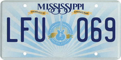MS license plate LFU069