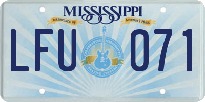 MS license plate LFU071