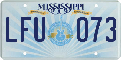 MS license plate LFU073