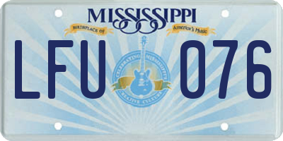MS license plate LFU076