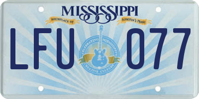 MS license plate LFU077