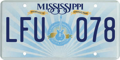 MS license plate LFU078