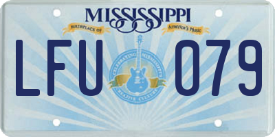 MS license plate LFU079