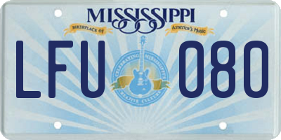 MS license plate LFU080