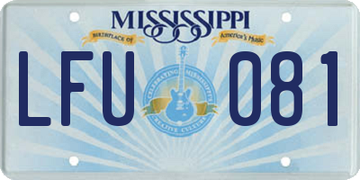 MS license plate LFU081