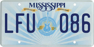 MS license plate LFU086
