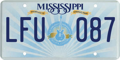 MS license plate LFU087