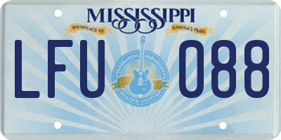 MS license plate LFU088