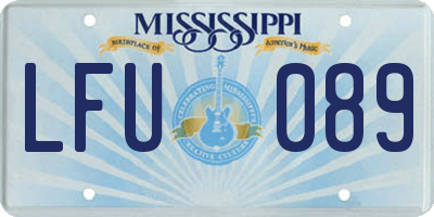 MS license plate LFU089