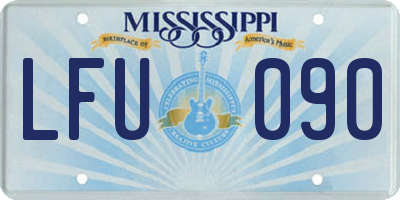 MS license plate LFU090
