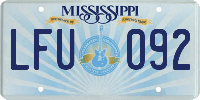 MS license plate LFU092