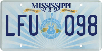 MS license plate LFU098