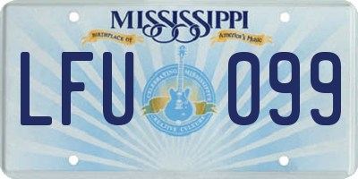 MS license plate LFU099