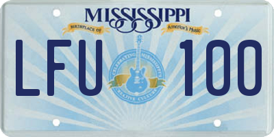 MS license plate LFU100