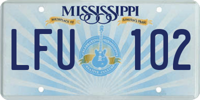 MS license plate LFU102