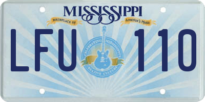 MS license plate LFU110