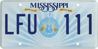 MS license plate LFU111