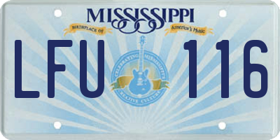 MS license plate LFU116