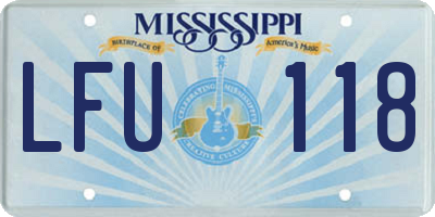 MS license plate LFU118