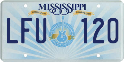 MS license plate LFU120