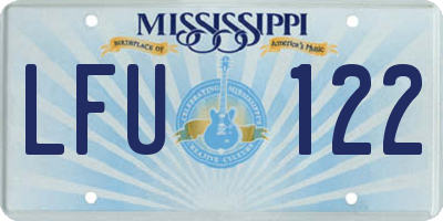 MS license plate LFU122