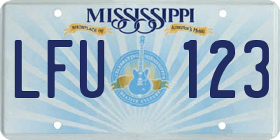 MS license plate LFU123