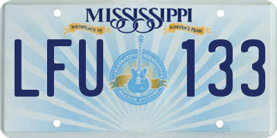 MS license plate LFU133