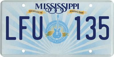 MS license plate LFU135