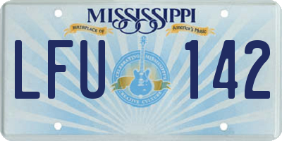 MS license plate LFU142
