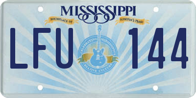 MS license plate LFU144
