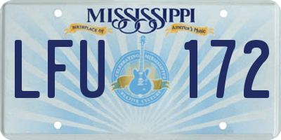 MS license plate LFU172