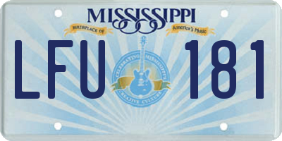 MS license plate LFU181