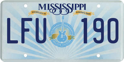 MS license plate LFU190
