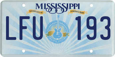 MS license plate LFU193