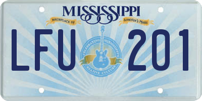 MS license plate LFU201