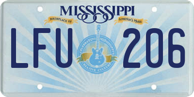 MS license plate LFU206