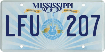 MS license plate LFU207