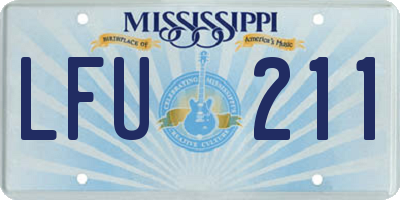 MS license plate LFU211
