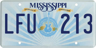 MS license plate LFU213