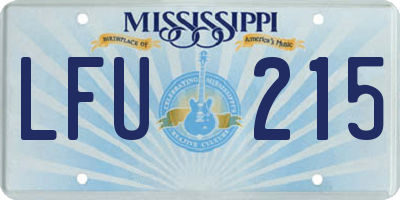 MS license plate LFU215