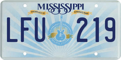 MS license plate LFU219