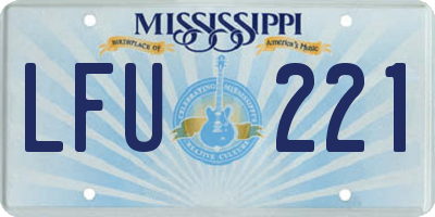 MS license plate LFU221