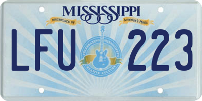 MS license plate LFU223