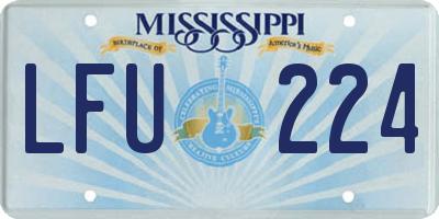 MS license plate LFU224