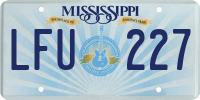 MS license plate LFU227