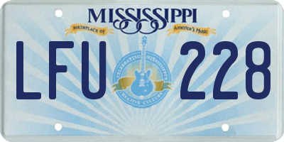 MS license plate LFU228