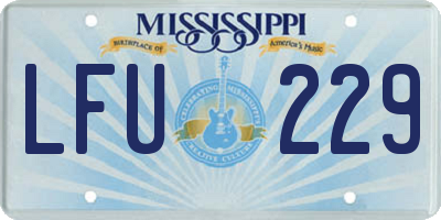 MS license plate LFU229